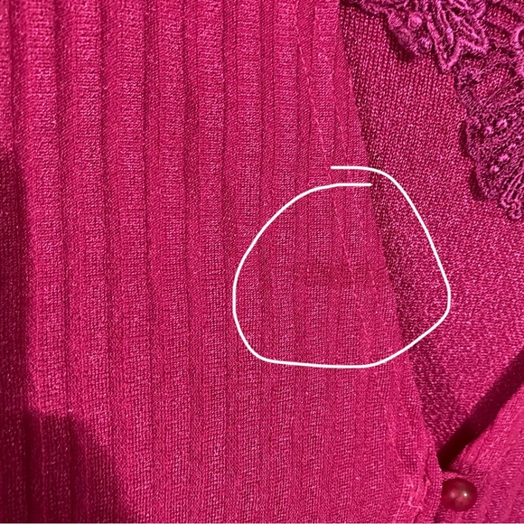 Capistrano Essentials 18/20W Fuchsia Pink Ribbed Sweater Knit Cardigan 2FER Top - Picture 12 of 12